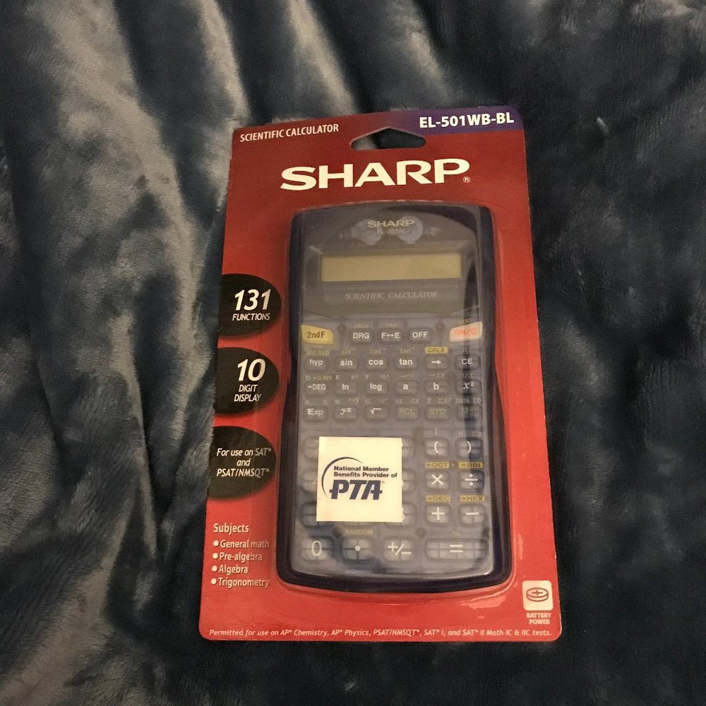 Blue Sharp Scientific Calculator Battery NWT